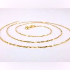 Gold over sterling silver box chain necklace 18”